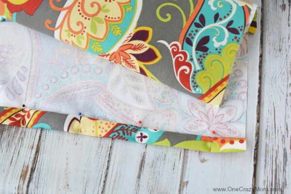 Ends folded over and pinned.