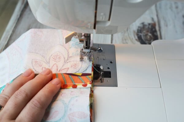 Seams sewn together.