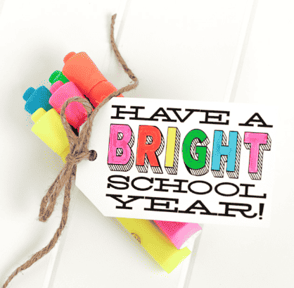 Sharpies with bright printable tied together.