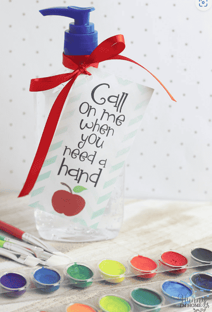 Hand Sanitizer with printable and ribbon.