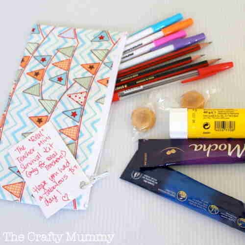 Teacher survival kit with supplies.