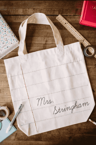 Tote bag with name.