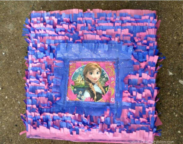 Frozen Pinata decorated and ready to use.