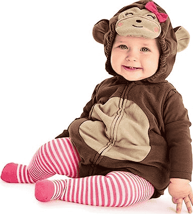 Child in monkey costume.