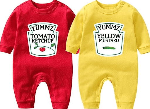 Mustard and ketchup onesies.