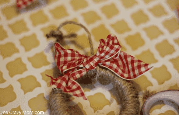 Ribbon attached to the top.