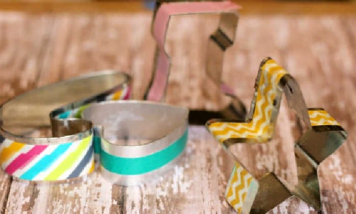 Cookie Cutter ornament with washi tape.