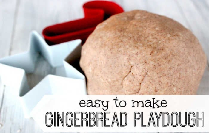 Gingerbread Playdough ready to play with.