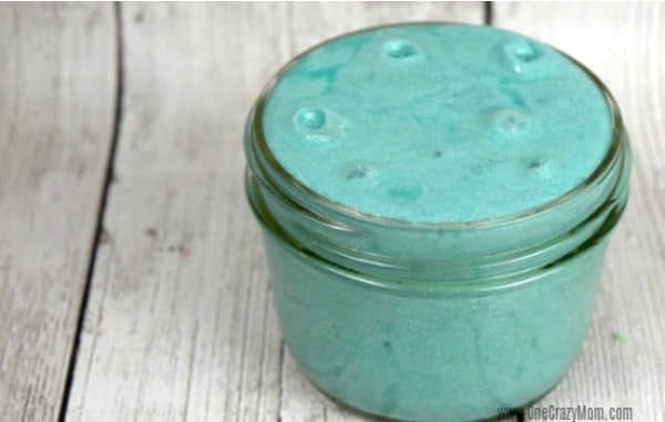 Glitter Slime in jar.