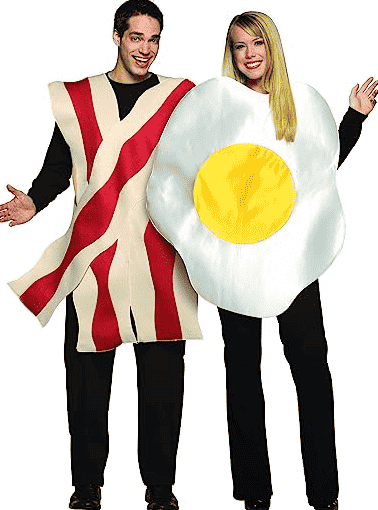Bacon and eggs costume set.