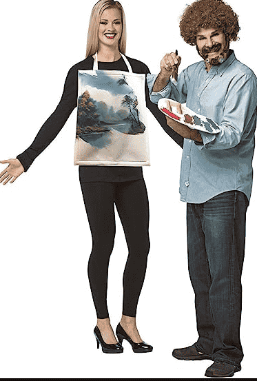 Bob Ross and painting costume set.