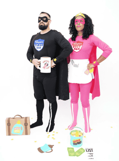 Super hero costume set with props.