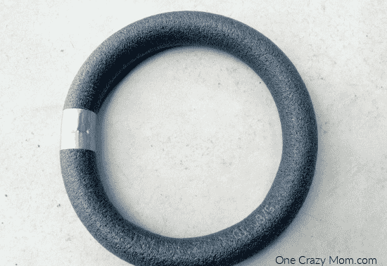 Pool noodle held together with duct tape.