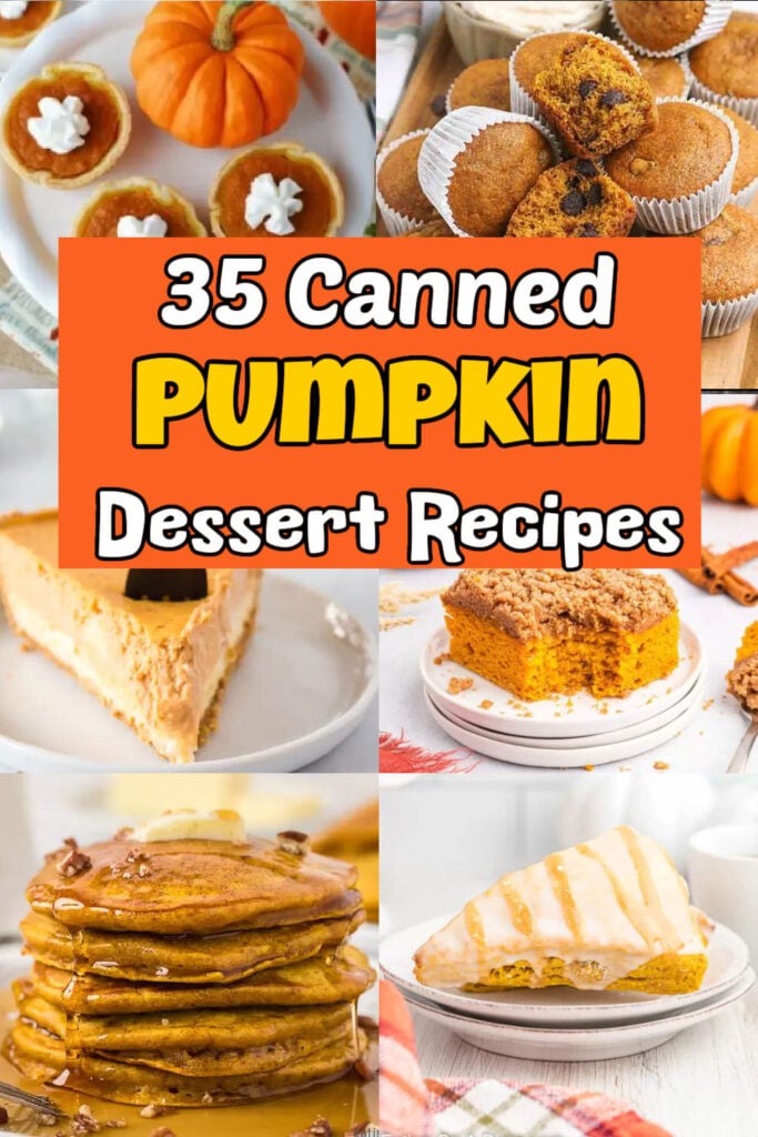 Elevate your fall gatherings with our collection of easy Canned Pumpkin Dessert Recipes. 35 fall desserts with canned pumpkin that include desserts, breakfast, snacks and more delights. #onecrazymom #cannedpumpkindesserts #pumpkindesserts
