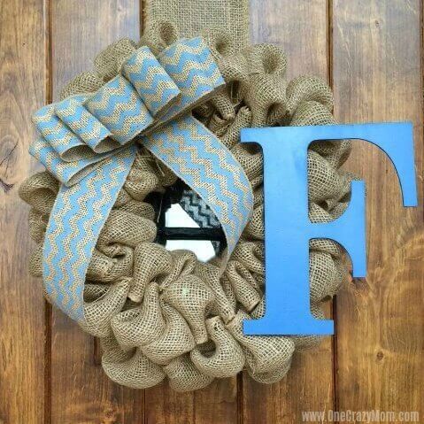 Wreath with letter F.
