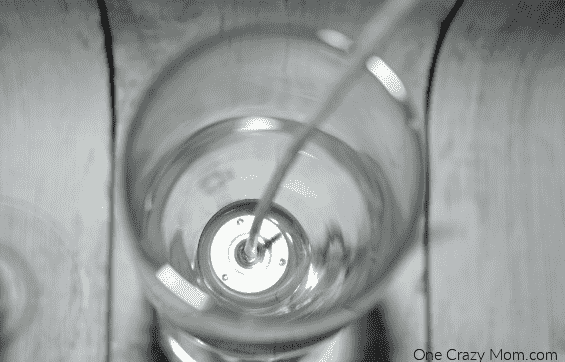 Wick in candle.