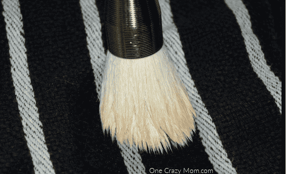 Makeup brush on a towel.