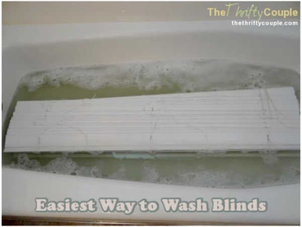 Do you need to clean your blinds but keep putting the task off? Learn how to clean blinds quickly and easily with these easy tips. Blinds in the bathtub.