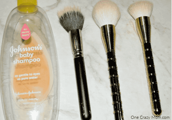 Supplies to clean make up brushes.