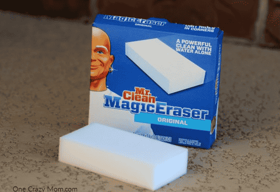 Magic Eraser on counter.