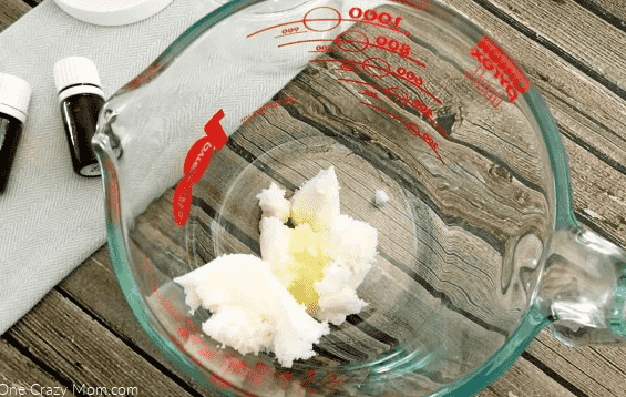Shea butter being combined.
