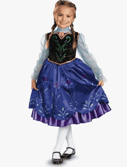 Anna costume on child.