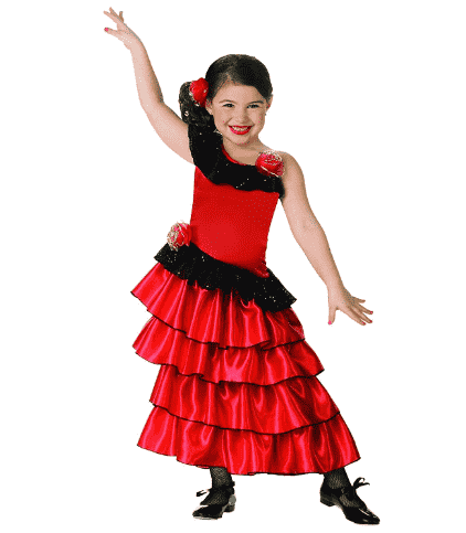 Flamenco Dancer costume on girl.