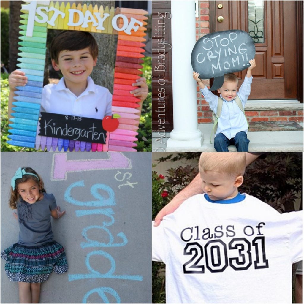 Get the school year started off right with these First Day of School Picture Ideas. If you are looking for back to school signs, choose from 21 ideas for a fun first day of school that you will love. There are DIY ideas for preschool through high school. #onecrazymom #First Day of School Picture Ideas #freeprintable