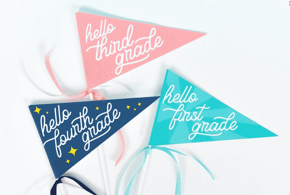 School Pennants with grade.