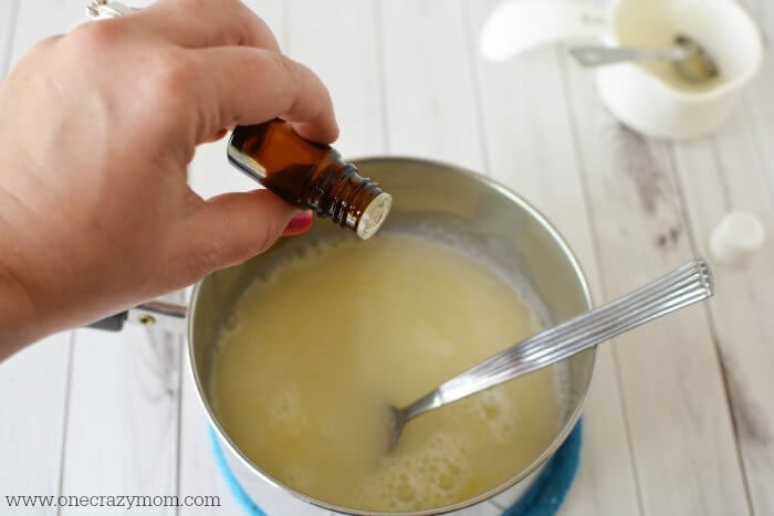 Essential Oils added to the homemade shampoo mixture.