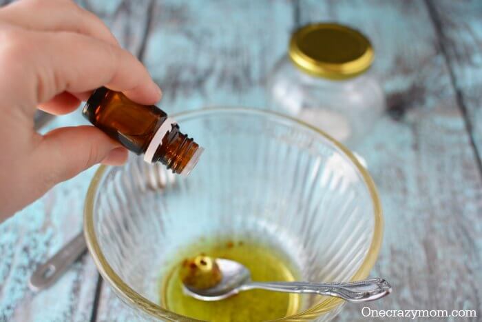 Vanilla and peppermint oil added to mixture.