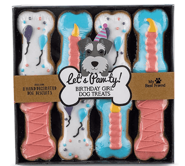 Birthday dog biscuits.