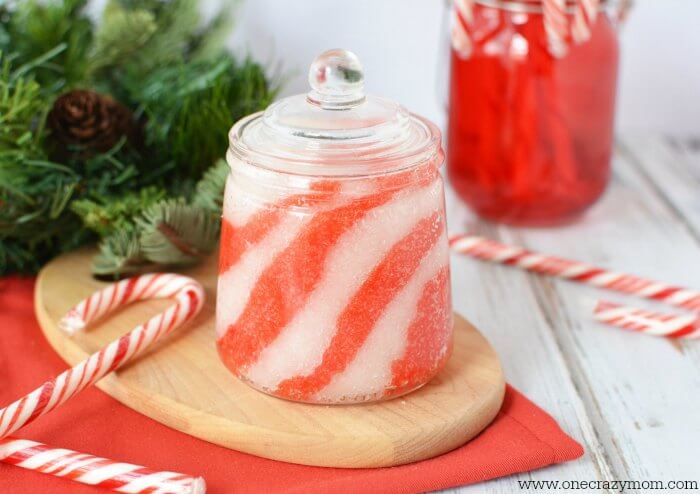 Sugar scrub in a jar ready to use.