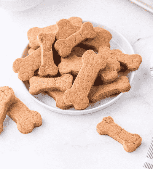 Dog treats in a bowl.