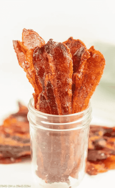 Candied bacon in a jar.