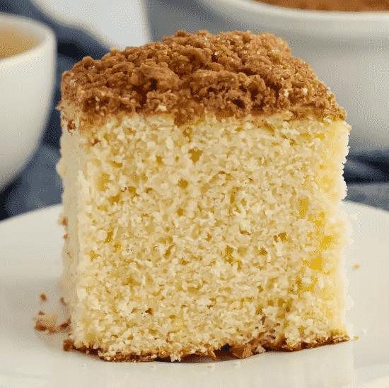 Slice of coffee cake.