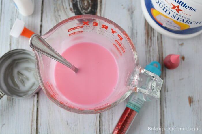 Mixture combined until pink.
