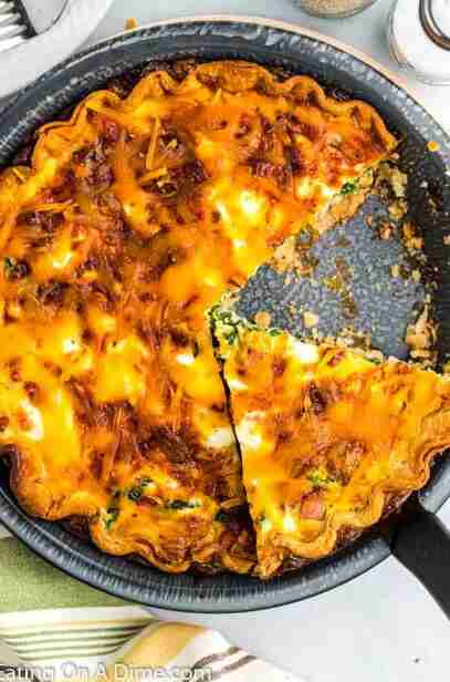 Quiche in a pan.