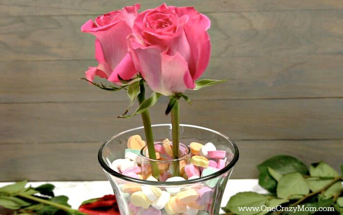 Flours added to the vase.