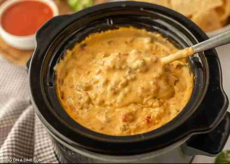 Sausage Dip in crock pot.