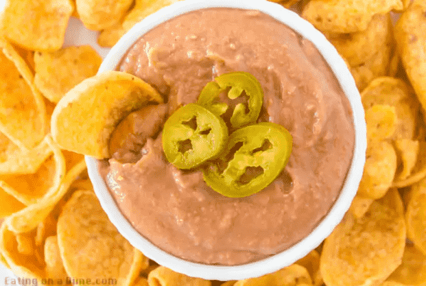 Bean Dip in bowl.