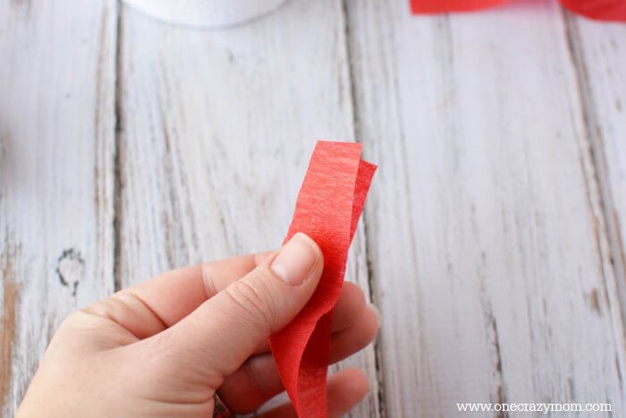 Crepe paper folded together.