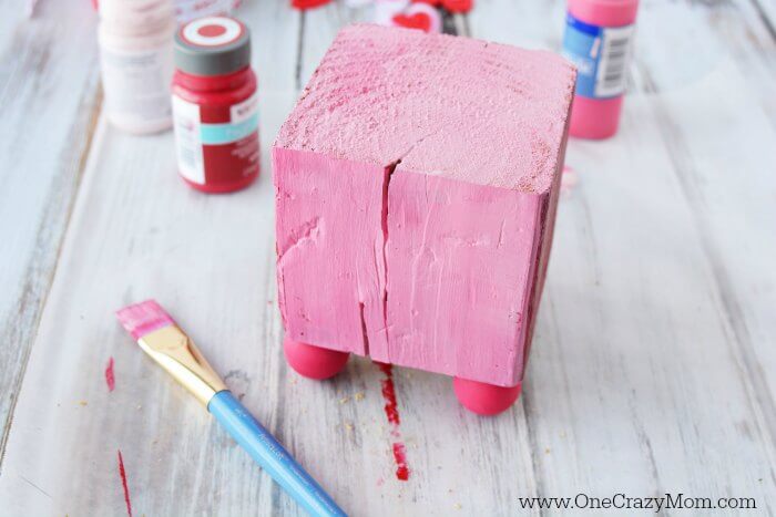 Block painted pink.