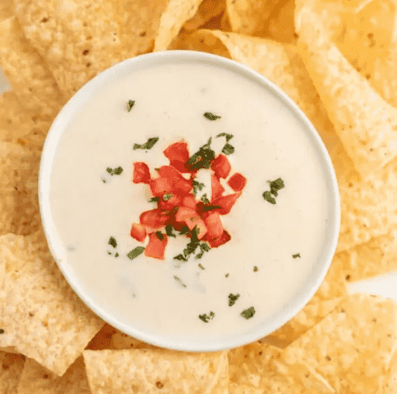 Queso in a bowl.