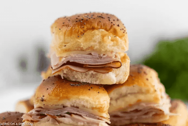 Ham Sliders on a platter.