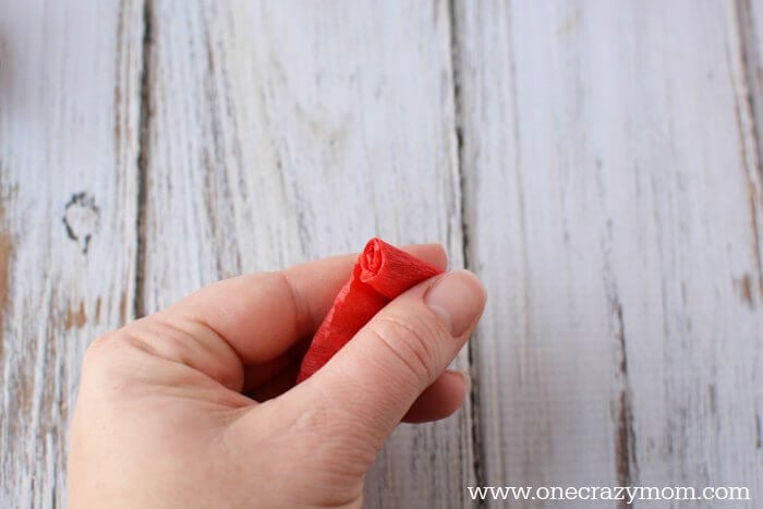 Crepe paper rolled together.