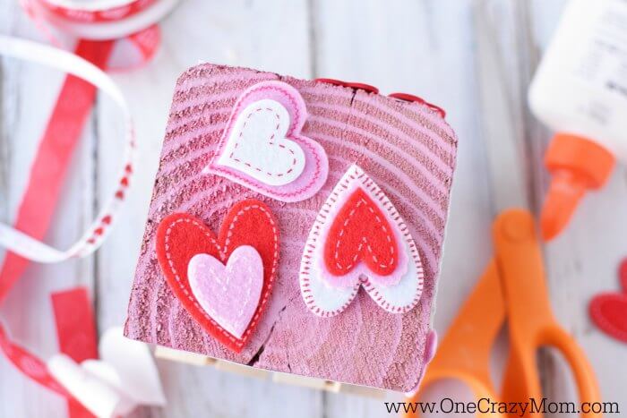 Block with embellishments attached.