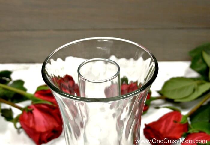 Skinny vase inside a larger vase.