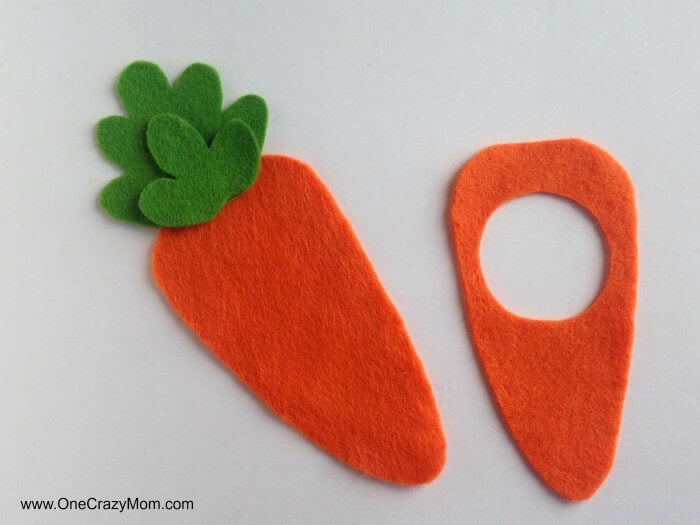 Carrot cut out with hole.