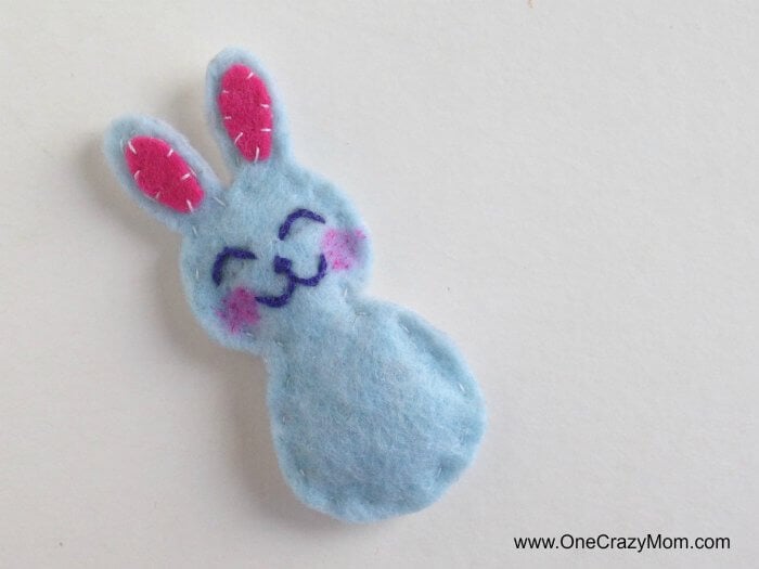 Bunny sewn and decorated.